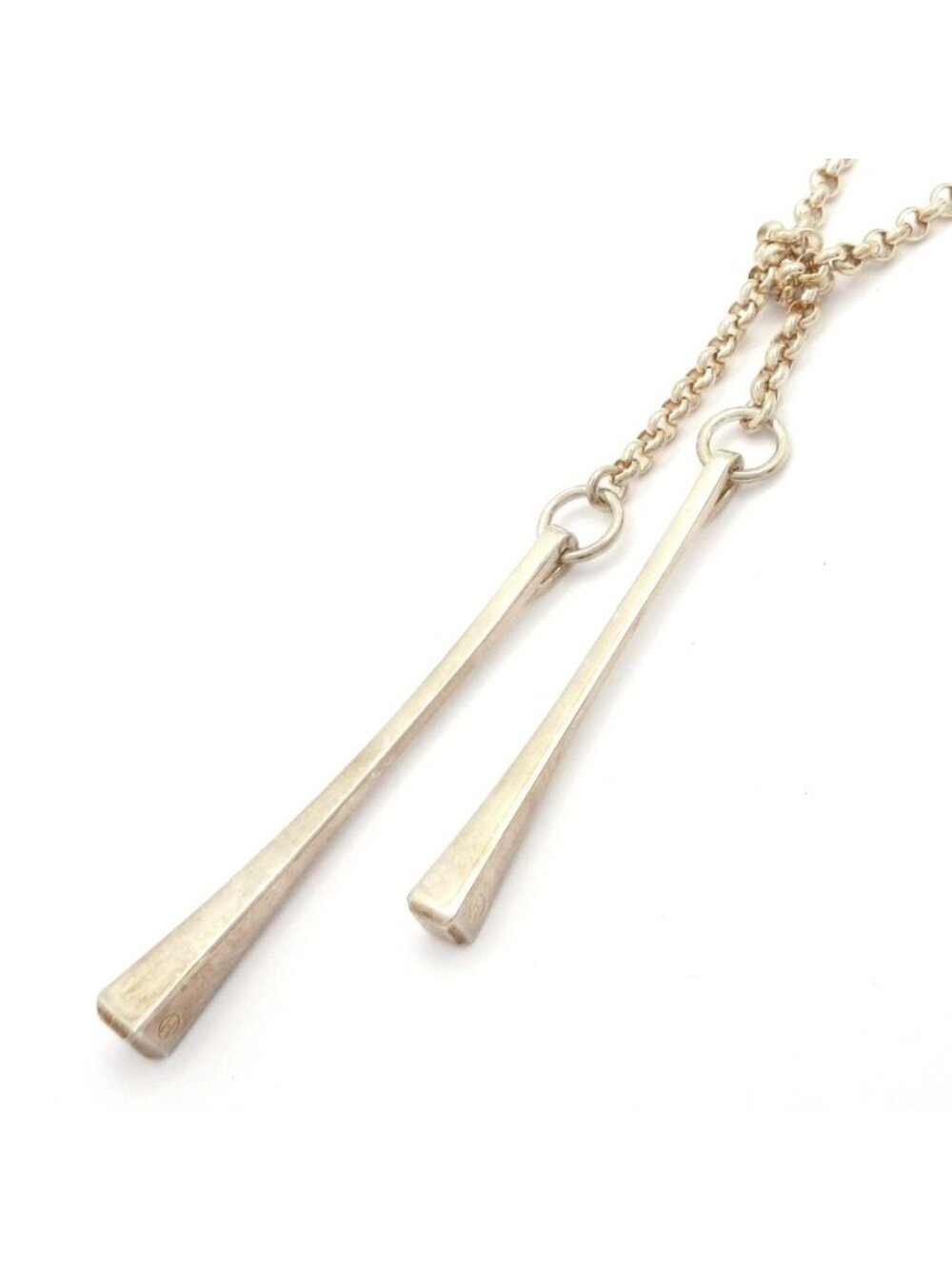 Hermes Necklace Clous de Forges Lariat Silver